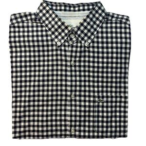Lacoste 44 Men's black and White Gingham Shirt XL Long Sleeve